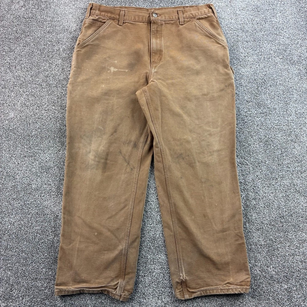 Vintage Carhartt Carpenter Pants Mens 36x30 Brown Heavy Canvas Workwear B11 BRN